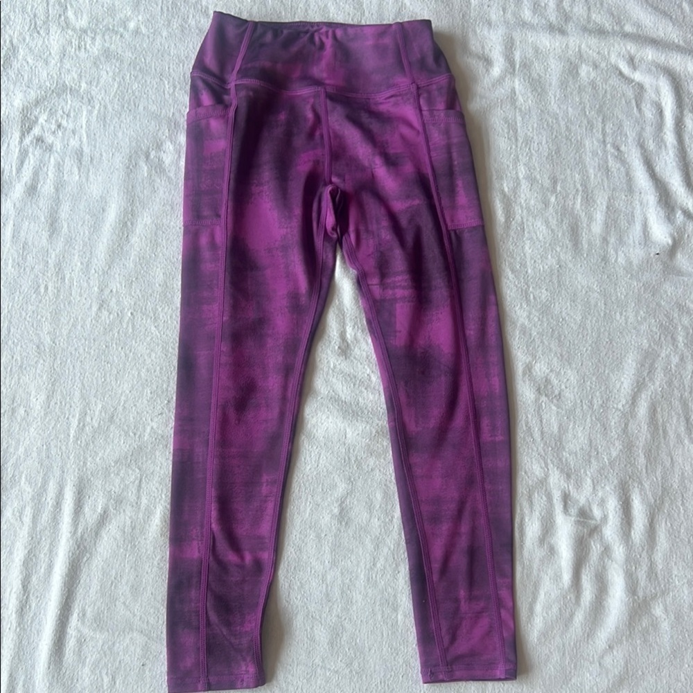 Purple Performance Leggings with Seam Details